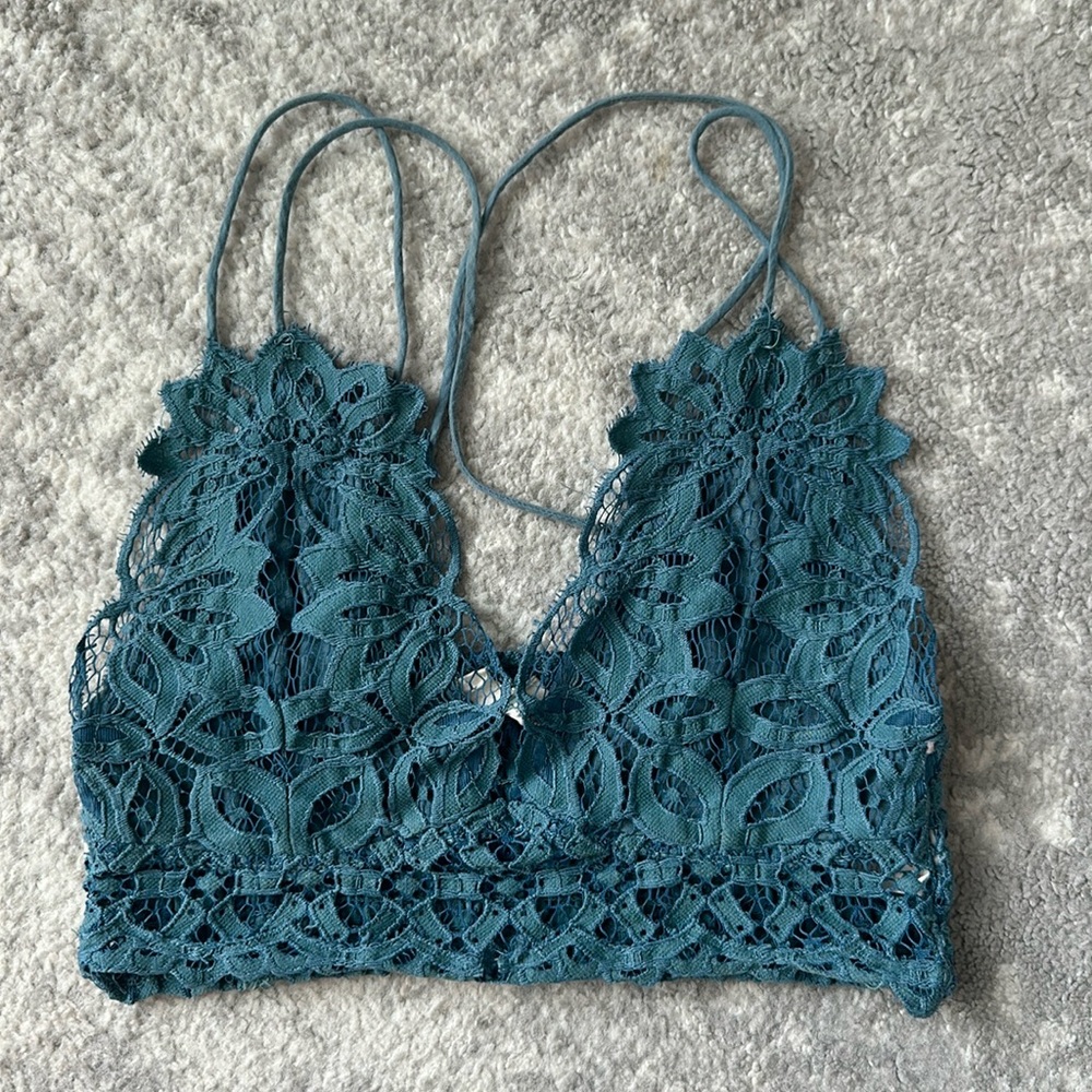 Blue lace bralette- size small